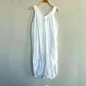 VINTAGE OSCAR de la RENTA White Sleeveless Semi-Sheer Maxi Dress